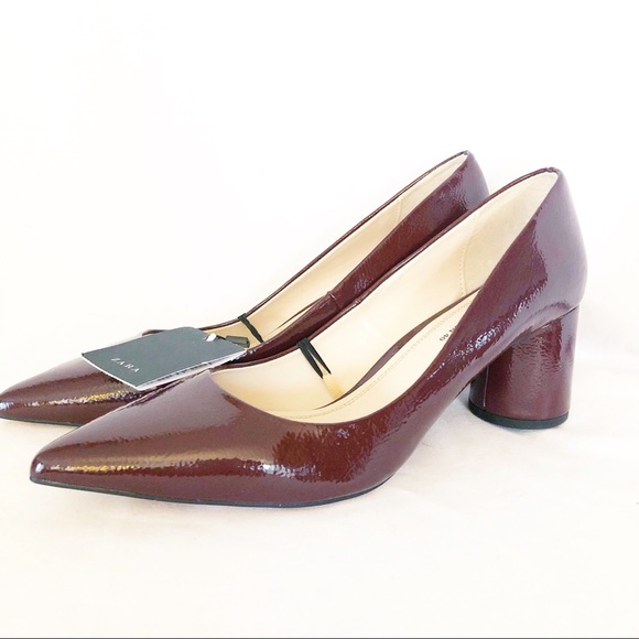 Zara Shoes - Zara Zapata Taco patent leather pumps size 40 Sz 9